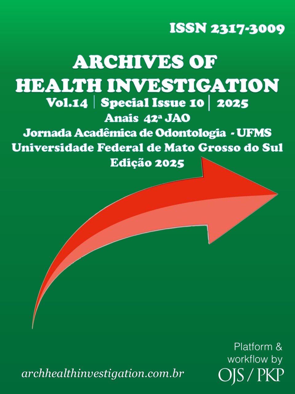 					Ver Vol. 14 (2025): Anais 42ªJAO -  Jornada Acadêmica de Odontologia Universidade Federal de Mato Grosso do Sul – UFMS, Edição 2025
				